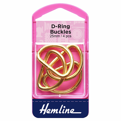 H462G.25 D Rings: 25mm: Gold: 4 Pieces 